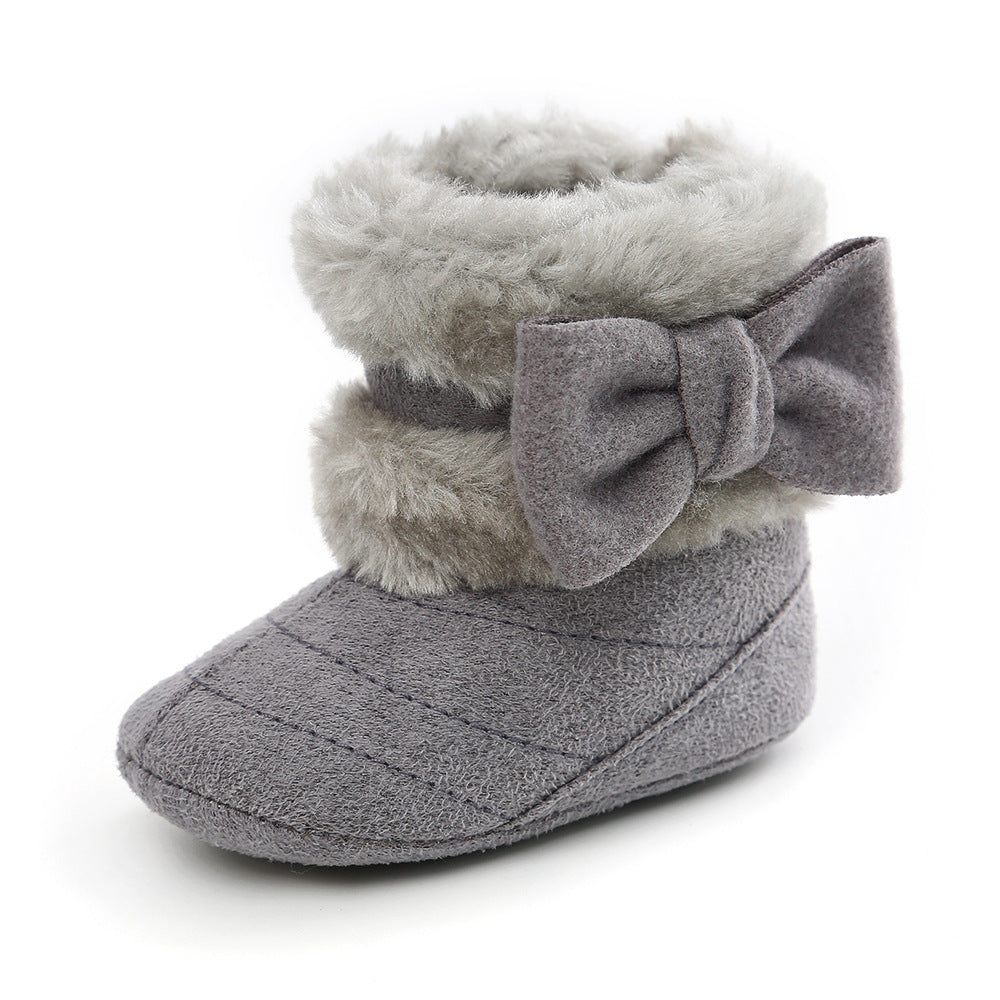 Autumn And Winter Bowknot Snow Boots Baby Shoes Baby Boots Cotton Boots Baby's Shoes Toddler Shoes