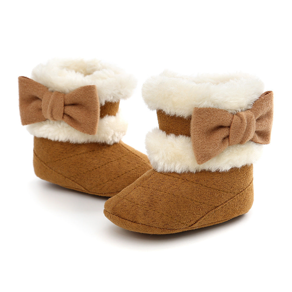 Autumn And Winter Bowknot Snow Boots Baby Shoes Baby Boots Cotton Boots Baby's Shoes Toddler Shoes