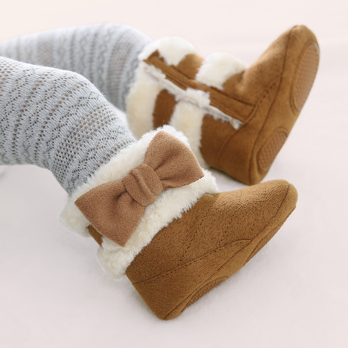 Autumn And Winter Bowknot Snow Boots Baby Shoes Baby Boots Cotton Boots Baby's Shoes Toddler Shoes