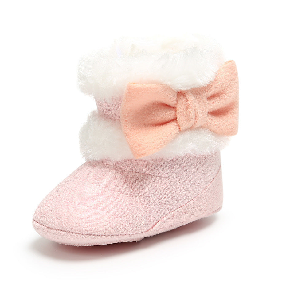 Autumn And Winter Bowknot Snow Boots Baby Shoes Baby Boots Cotton Boots Baby's Shoes Toddler Shoes