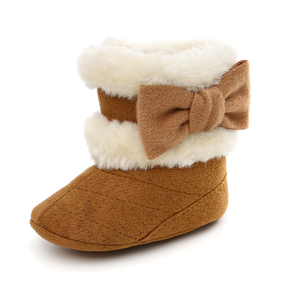 Autumn And Winter Bowknot Snow Boots Baby Shoes Baby Boots Cotton Boots Baby's Shoes Toddler Shoes